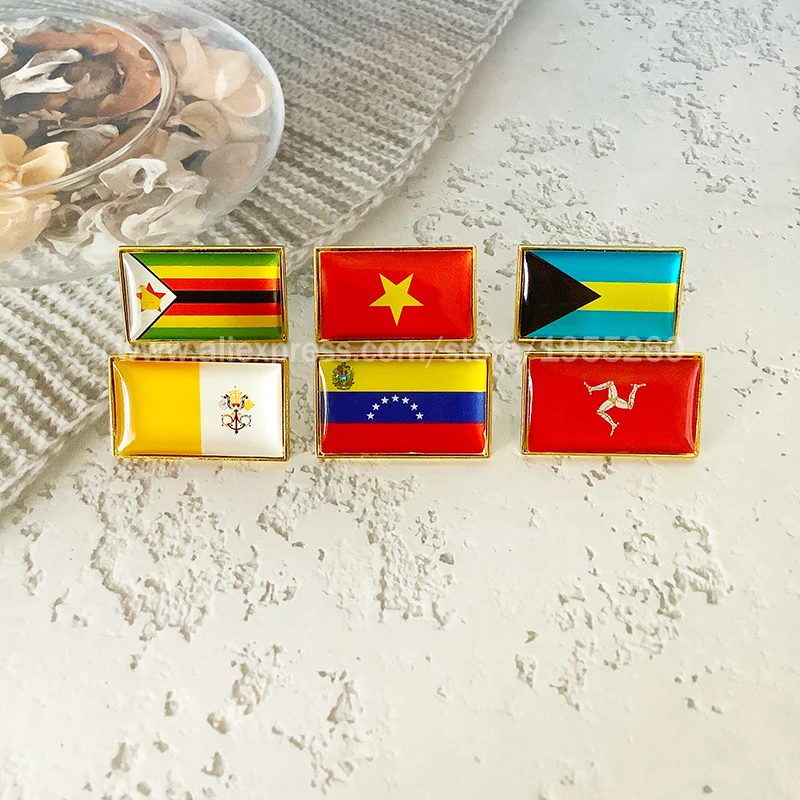 

Нагрудный значок с национальным флагом, квадратный металлический значок по всему миру, Ватикан, Венесуэла, Вьетнам, Зимбабве, Багамы, IsleOfMan
