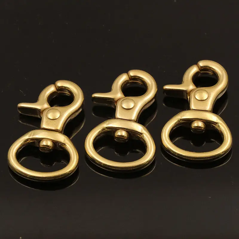 1pcs Brass bag snap hook swivel eye fob clip lobster claw trigger clasp for Leather Craft strap belt webbing keychain | Дом и сад