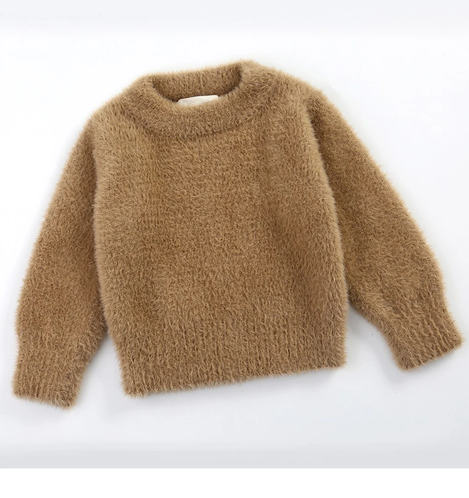 Baby Girl Winter Clothes Imitation Mink Jacket Baby Warm Coat Christmas Sweater Sweaters For Girls 1-4 Years Old Kids Sweater