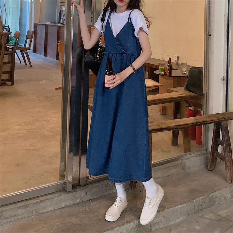 

COIGARSAM Women dress Spaghetti Strap Dresses Blue 93388