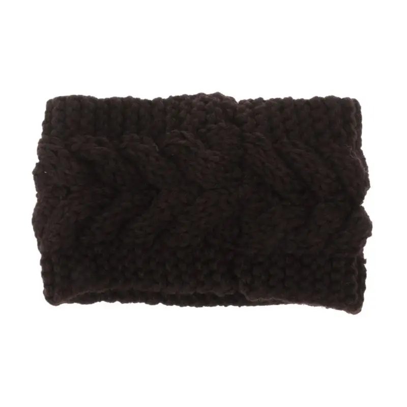 

9 Colors Crochet Headband Knit Flower Hairband Winter Women Ear Warmer Headwrap F25 21 Dropshipping