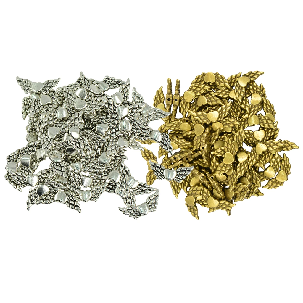 100 шт. разделитель ангела &quotкрылья&quot Шарм бусины аксессуары для изготовления