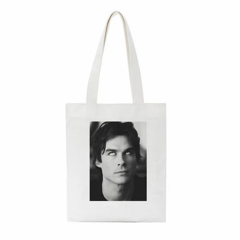 

Damon salvatore the vampire diaries Chronicles vampiricas Printing Shoulder BagLarge Capacity Tote Bag Comics Women Shopping Bag