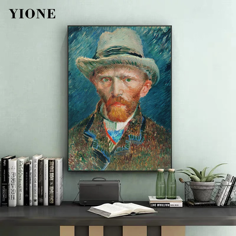 

Van Gogh Self-Portrait Oil Painting Custom Famous Classic Art Canvas Prints Wall Picture Poster for Bedroom Gallery Home Decor