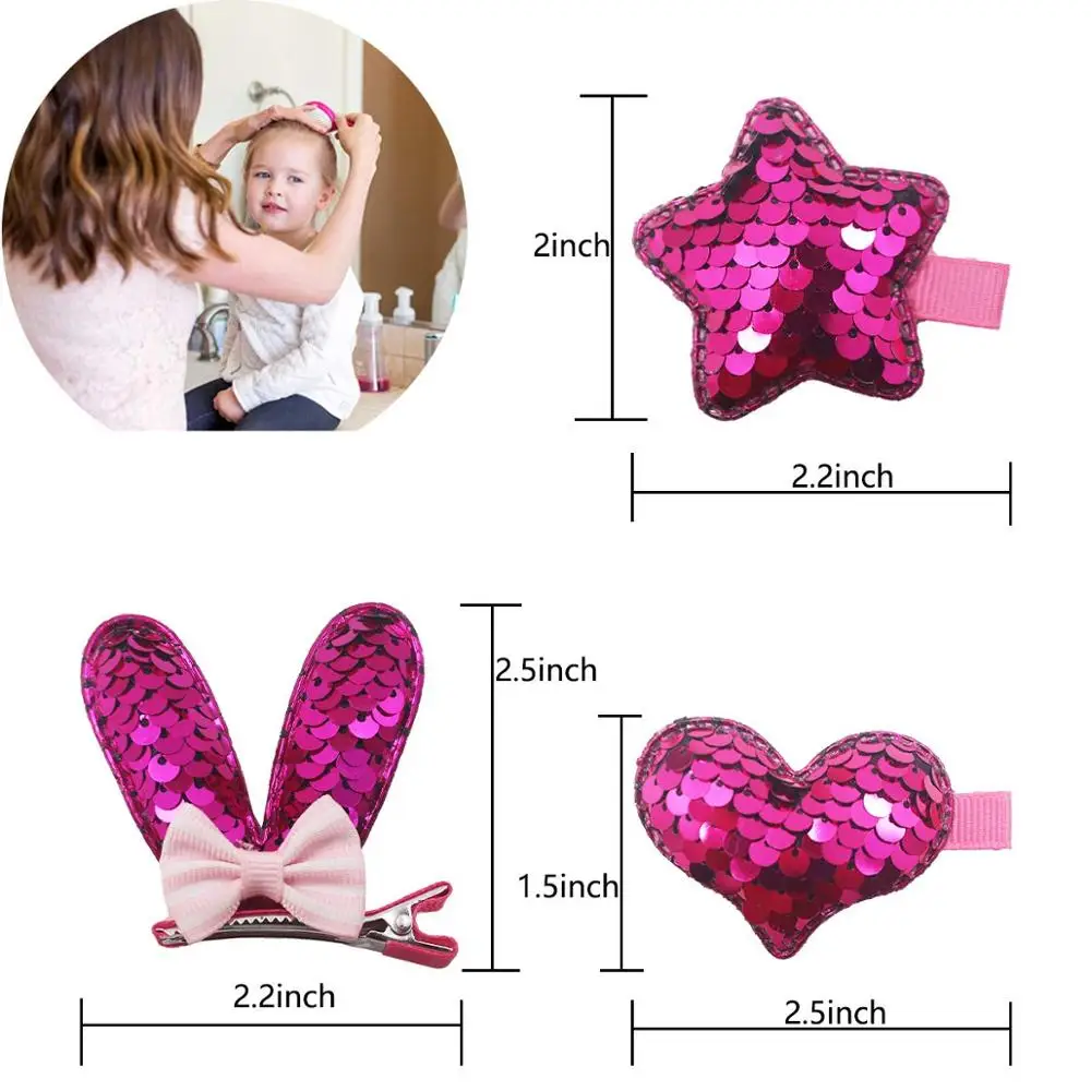 30 шт. милые заколки для волос маленьких девочек блестящие двухсторонние бантики