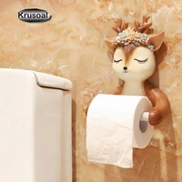 deer toilet paper holder free punch tissue box wall mounted towel rack roll paper holder kitchen bathroom accessories decoration