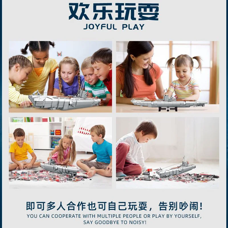 

Technic Toys German WW2 Military U48 Submarine Model Building Blocks MOC Creator Bricks Educational Toys For Children Gifts