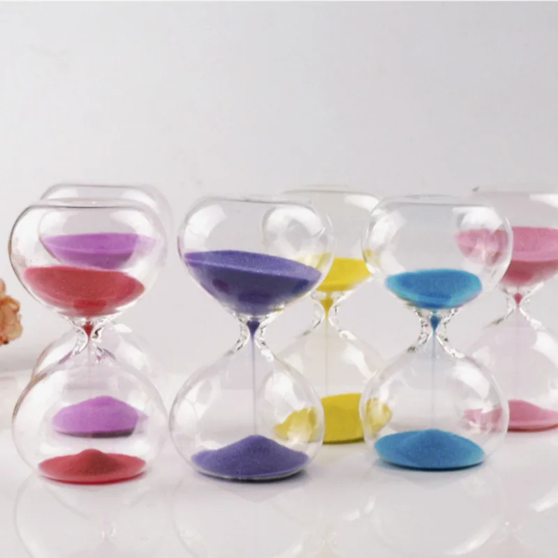 

9 Kleur Glas Zandloper Zandloper Fashion Home Decor Verjaardag 3/5 Minuut Liefde Valentijnsdag Gift Ampulheta Reloj De arena