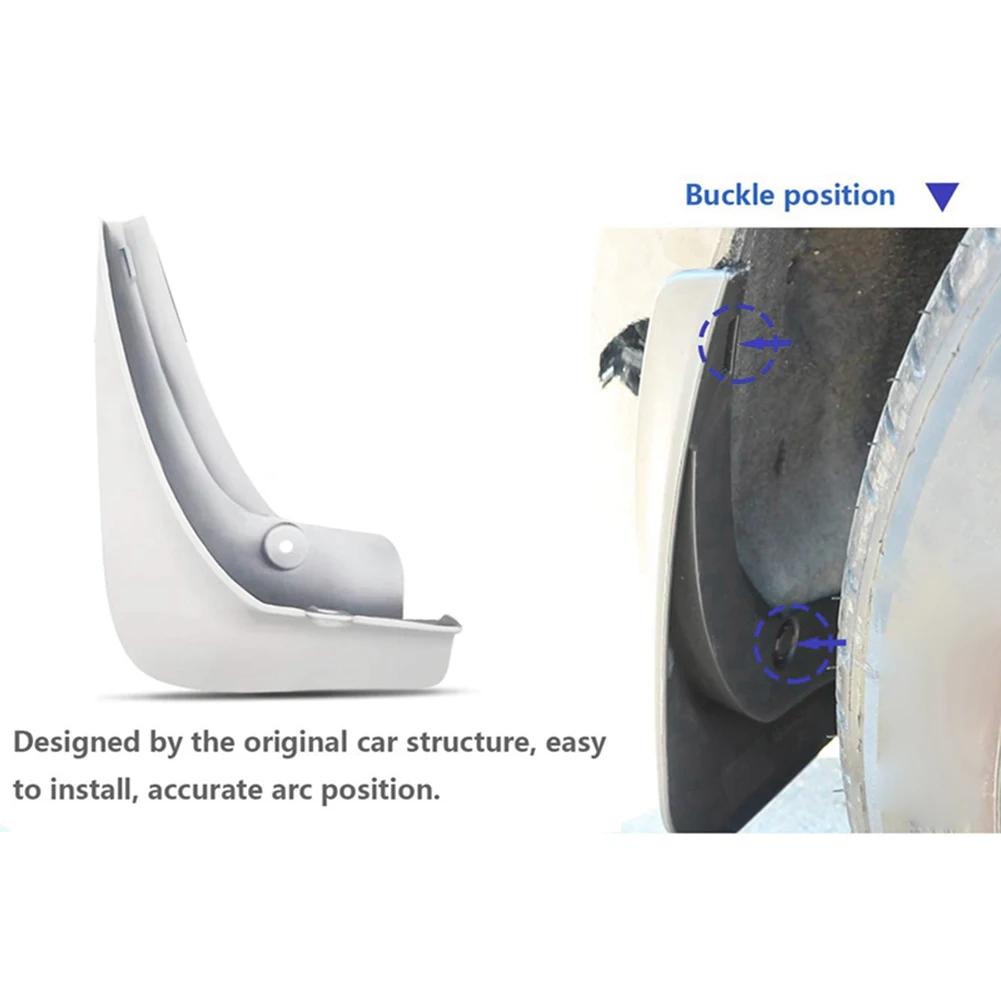 4 шт. Брызговики для автомобиля брызговики белые Tesla Model 3 2016 2019 грязные ловушки