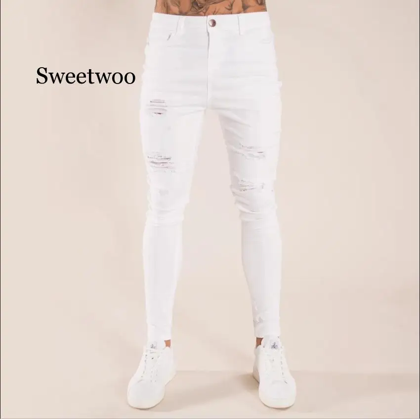 Cotton Jean Men's Pants Vintage Hole Cool Trousers for Guys Summer  3XL ripped jeans Male