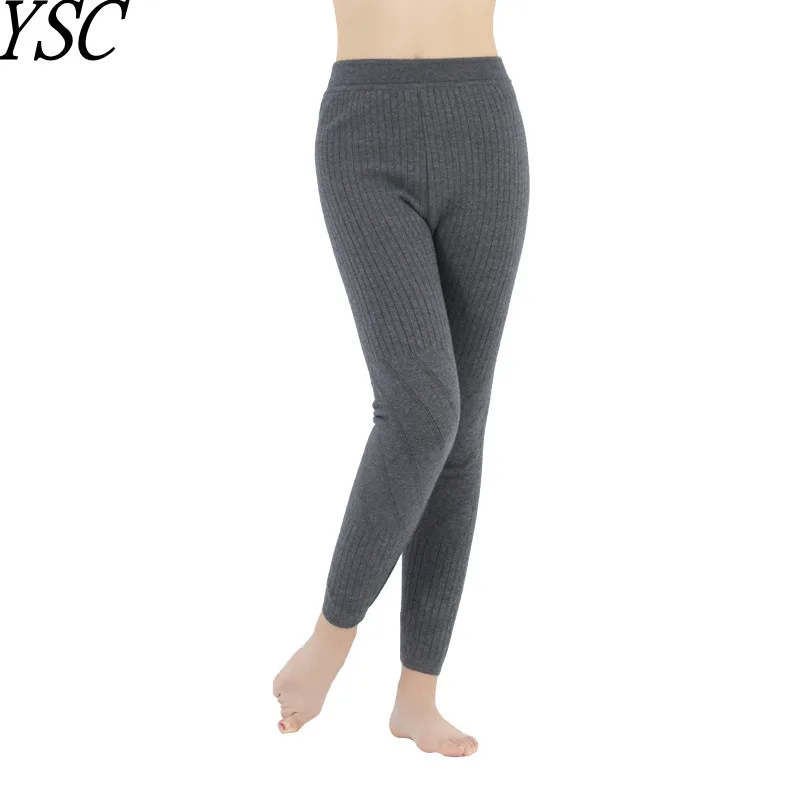 

YSC 2021 Women Cashmere Pants Knitted Long Soft warmth Self Strip drawing thickening style High-quality soft pants