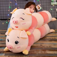 130cm cute soft long pig pillow plush toys stuffed pause office nap pillow bed sleep pillow home decor gift doll for kids girl