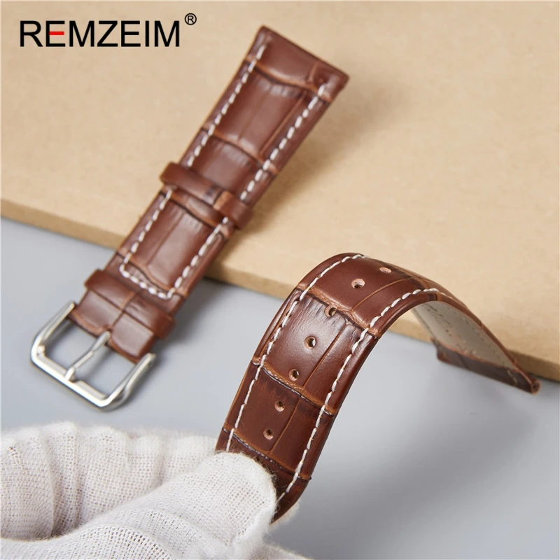 Ремешок REMZEIM из телячьей кожи для наручных часов коллекционный браслет воловьей