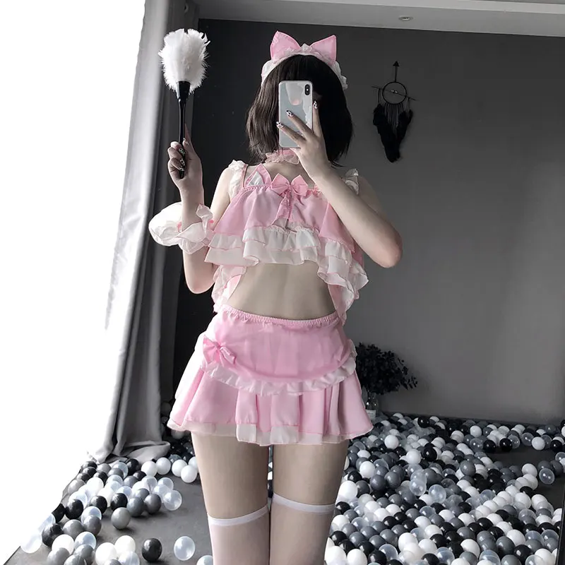 Новинка соблазнительное нижнее белье с милым котенком косплей костюмы подружки