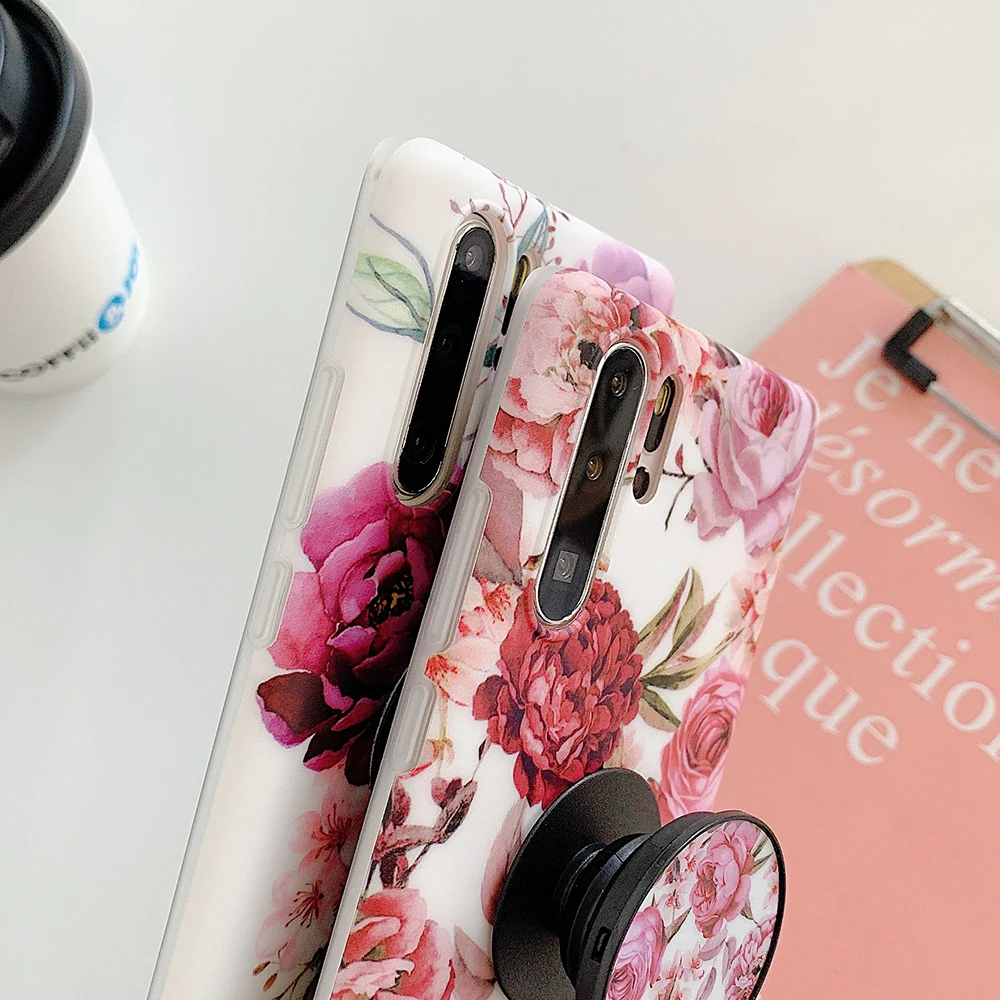 Винтажный чехол для телефона LOVECOM с цветочным рисунком и листьями подставка
