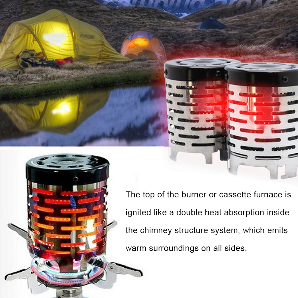 Mini Heater Outdoor Camping Portable Autumn And Winter Tent Stove Stainless Steel Heating Cover | Спорт и развлечения