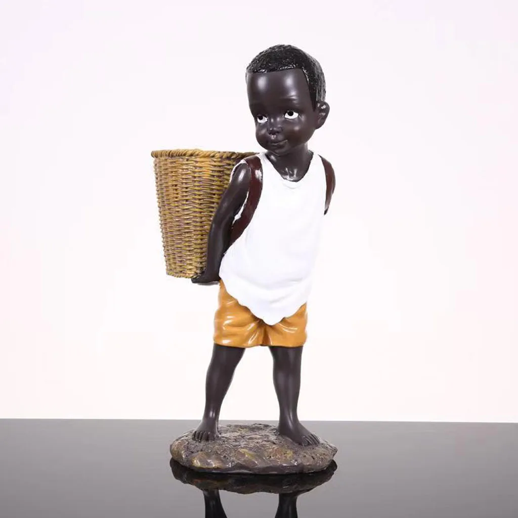 

Женская фигурка маленького мальчика, этническая детская статуя, скульптура, коллекционное искусство, Африканский Декор для дома, кабинет, н...