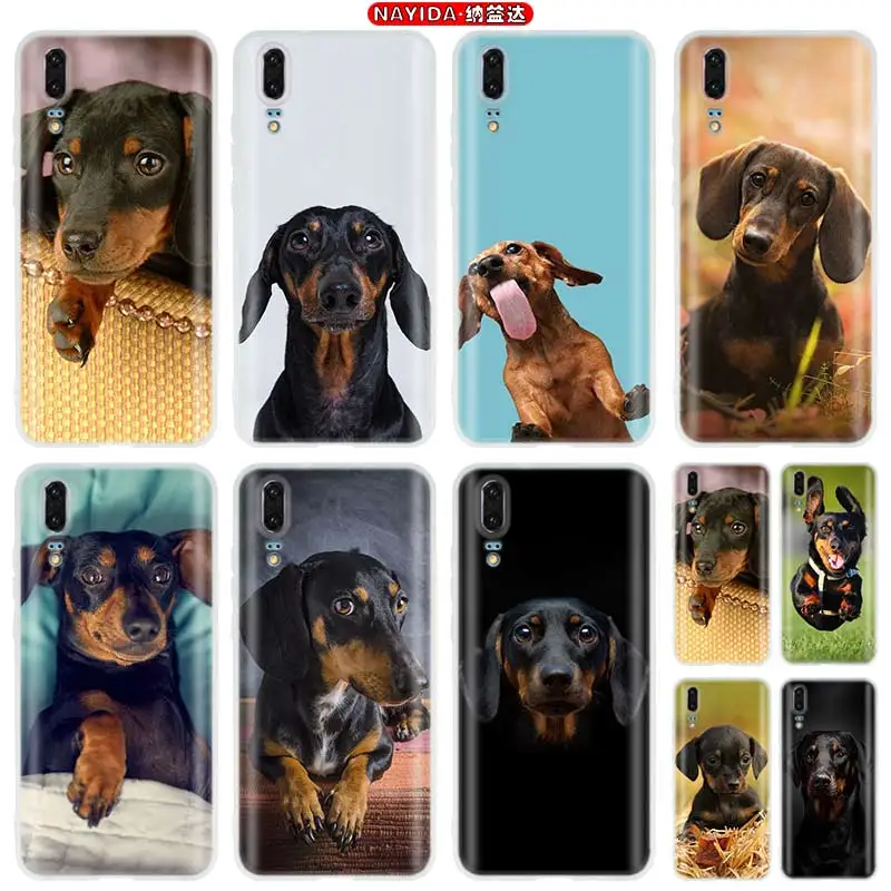 

Dogs Dachshund Cute TPU Soft Cases For Huawei P40 P30 P20 Pro P10 P9 lite P Smart Z 2019 2020 Cover