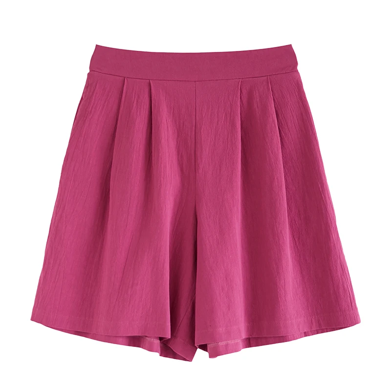 

2020 Summer New Artistic Retro Stretchy High Waist Slimming Cotton Linen Cropped Pants Loose Large Size Casual Wide-Leg Pants