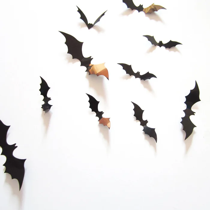 

12pcs/set Black 3D PVC Bat Halloween Decoration for Home Wall Decor Party Supplies House Decoration Wall Stickers