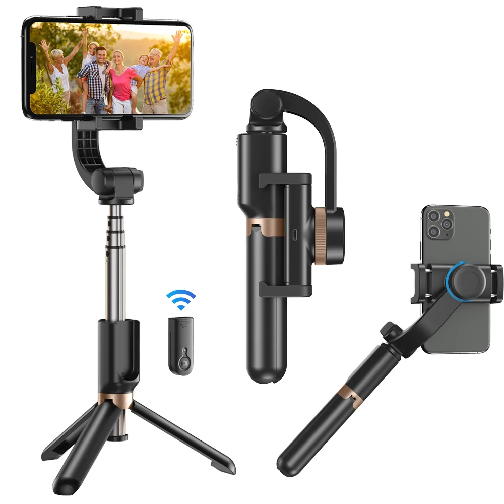 Registro de Vídeo Smartphones sem Fio Apexel Telefone Estabilizador Universal Handheld Cardan Estabilizadores Bluetooth Selfie Vara Vlog