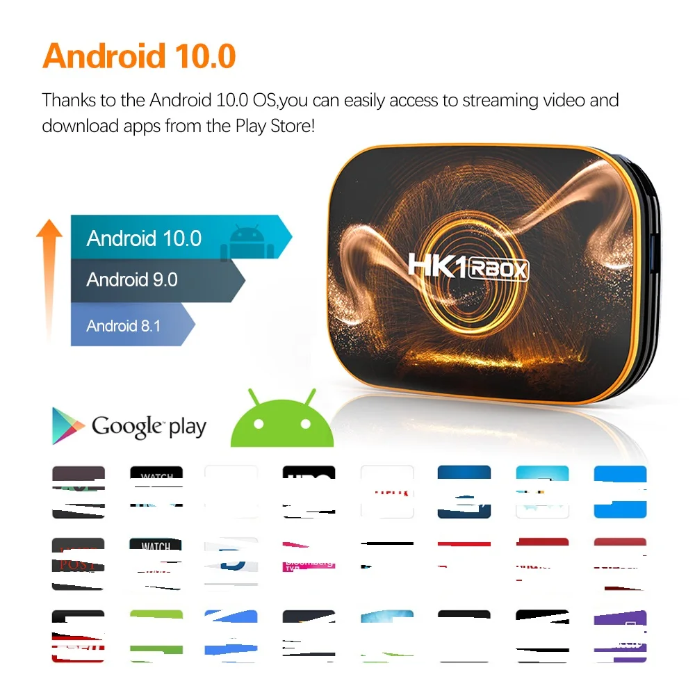 HK1 RBOX R1 Android 10 4 Гб 64 ТВ-бокс 0 Смарт Rockchip RK3318 4K 60fps USB3.0 Google Play Netflix Youtube | Электроника