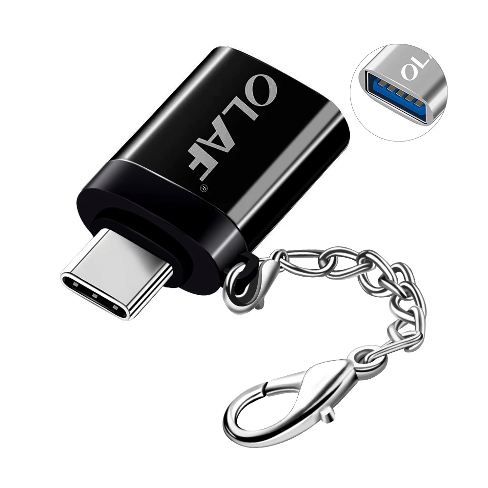 Black Олаф USB C OTG type C к USB 3,0 OTG type-C адаптер конвертер кабель для samsung S8 S9 One Plus 6t 6 5t huawei Xiaomi type c OTG - Цвет: Black