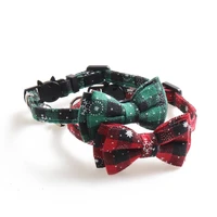 pet supplies small dogs cats collars snowflake bowknot puppy cat adjustable bow tie kitten bells collar pet gift red green