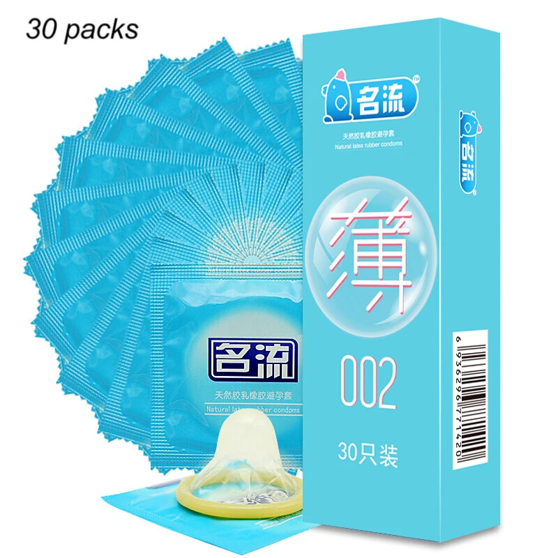 

MingLiu Brand 30pcs Ultra Super Thin 002 Condoms Slim Penis Sleeve Intimate Condones Kondom Adult Sex Toy Product for Men