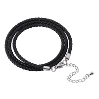 trendy women jewelry black braided leather bracelet female handmade multilayer wrap bracelets length adjustable sp0539