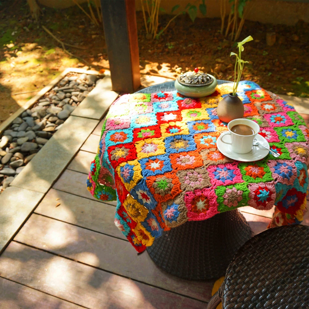 Вязаное крючком одеяло ручной работы подушка с маргариткой и цветком маргаритки