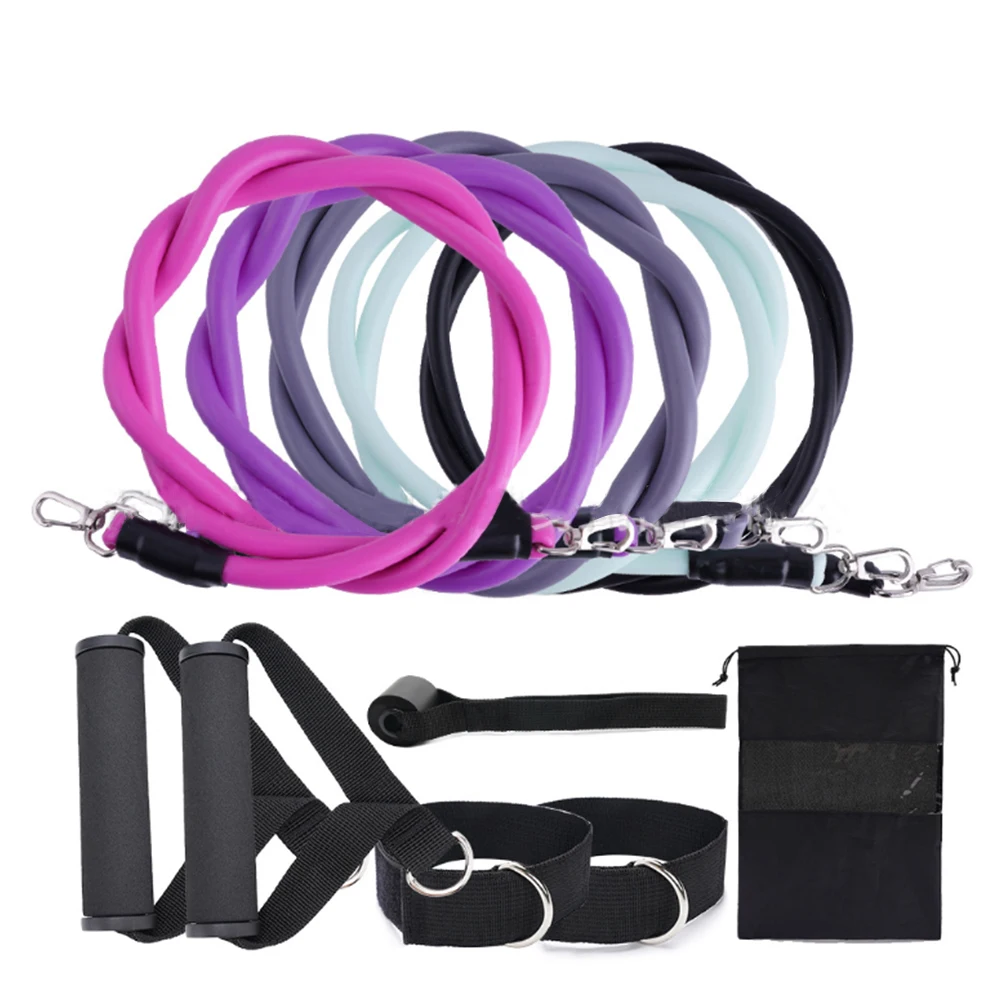 11 Pcs/Set Resistance Bands Crossfit Training Exercise Yoga Tubes Pull Rope Rubber Expander Elastic Fitness with Bag | Спорт и