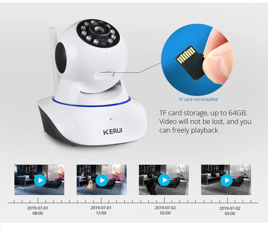 KERUI 1080P 720P Wifi IP ISO Android APP дистанционное управление HD IP камера WiFi Антивандальная ночное видение детский монитор