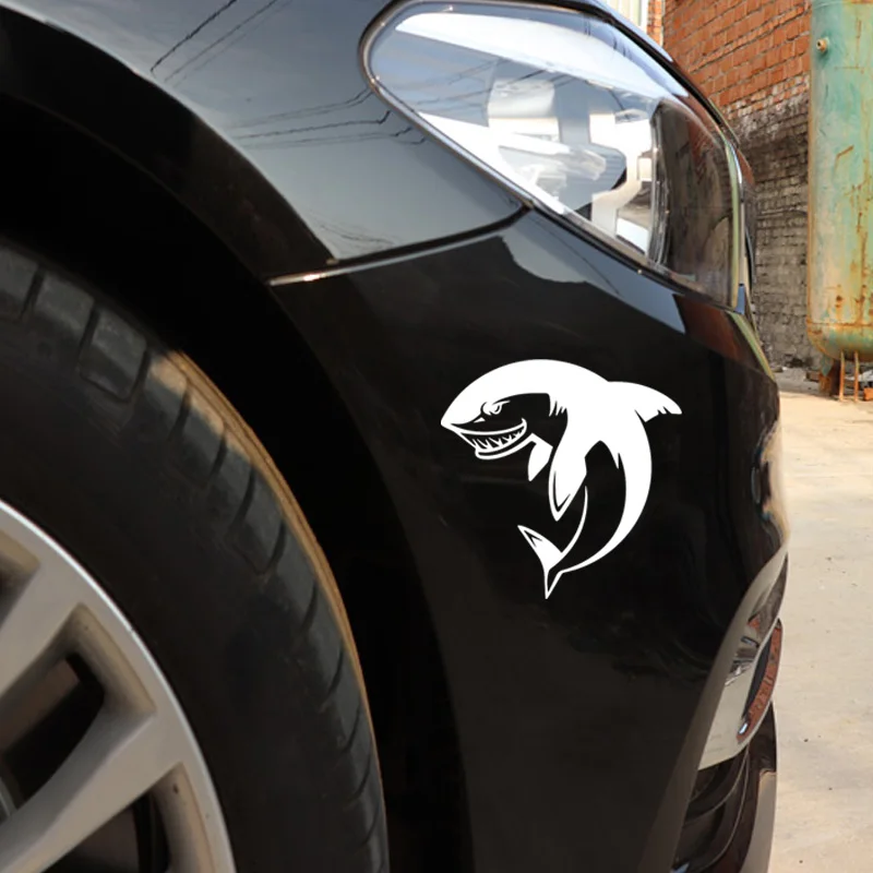 

Car Stickers Fun and Fun Shark Car Grip Stickers Personal Decals Black/silver 17CM* 17.8cm