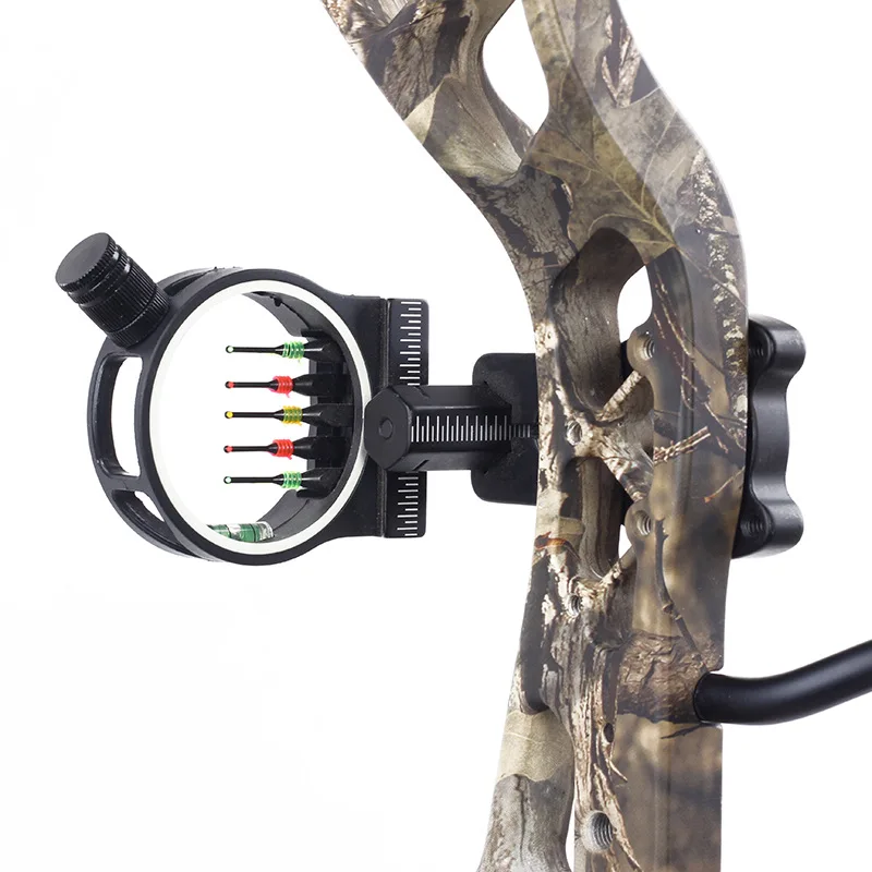 

New Hunting Adjustable Compound Bow Sight 5 Pin with Light Optic Archery TP1550