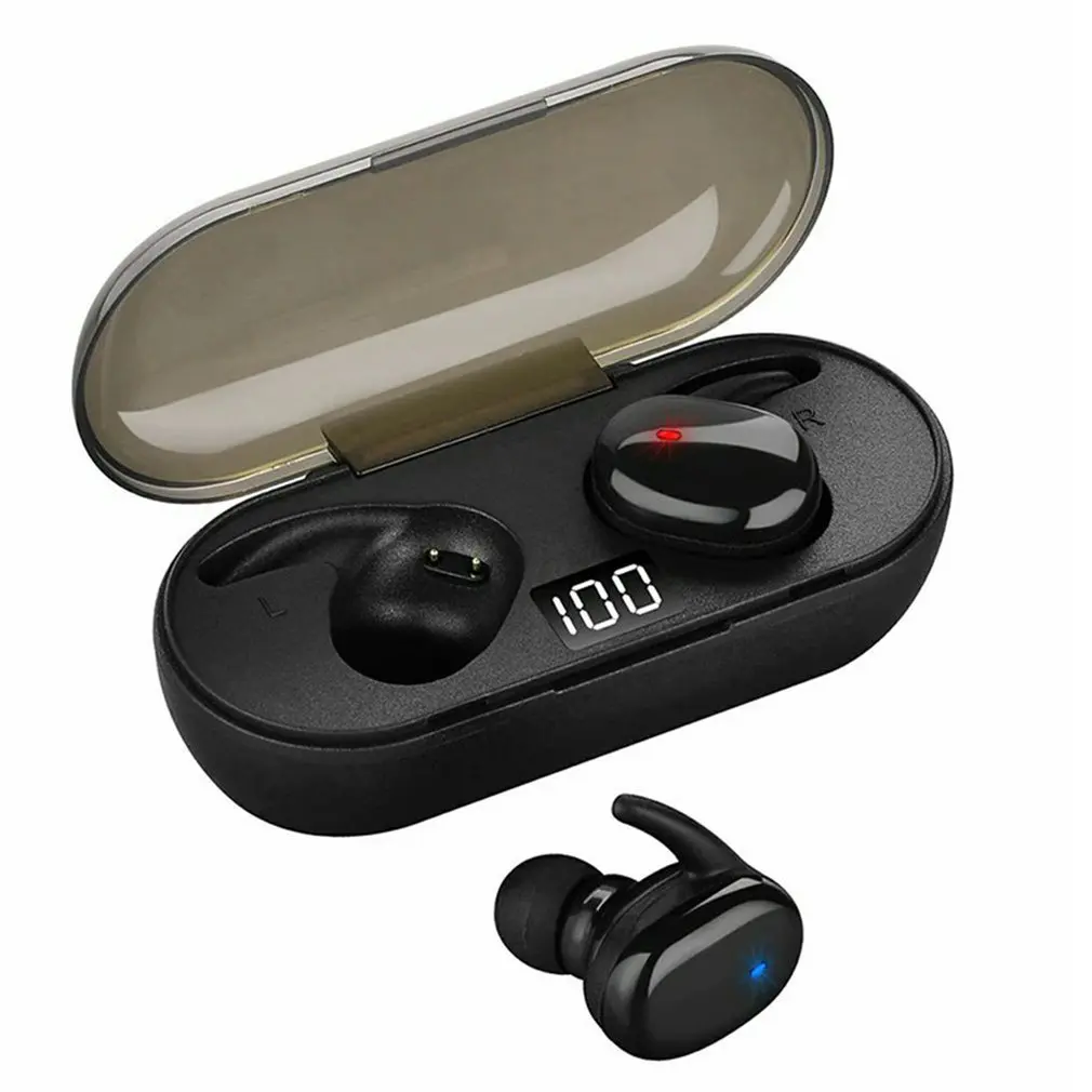 

В2 беспроводная гарнитура 5,0, шумоподавление, водонепроницаемая стерео Портативная зарядная коробка, сенсорный цифровой дисплей, беспровод...