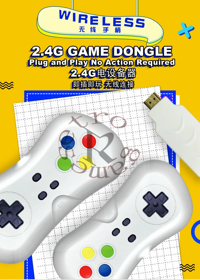 Новое поступление беспроводной супер мини встроенный 638 игр в 1 видео консоль с