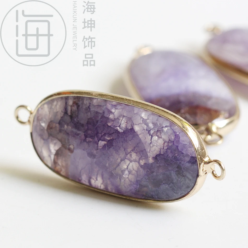 Ремесло поставка камень золотой тон в рамке около овальной 41*19 мм (ZH651 2)|Бусины| |