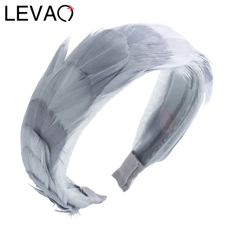

Ободок для волос LEVAO в стиле бохо Женский, однотонный обруч с перьями, сетчатый, аксессуар для волос