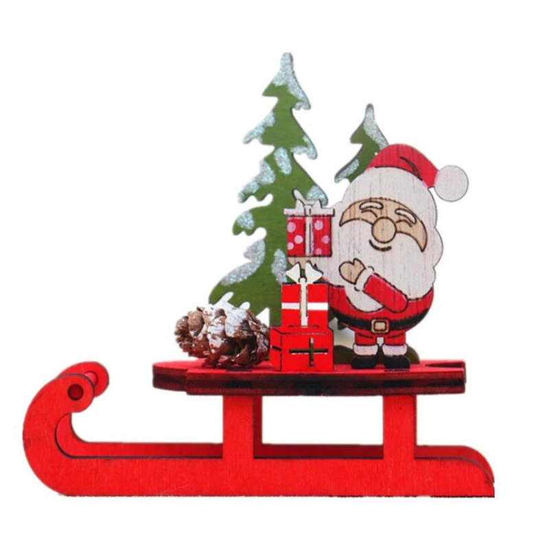 Рождественское украшение для дома Рождественские сани деревянные украшения
