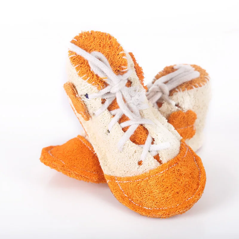 Цветные Шлепанцы из натуральной люфы и моркови мячик для чистки зубов игрушка