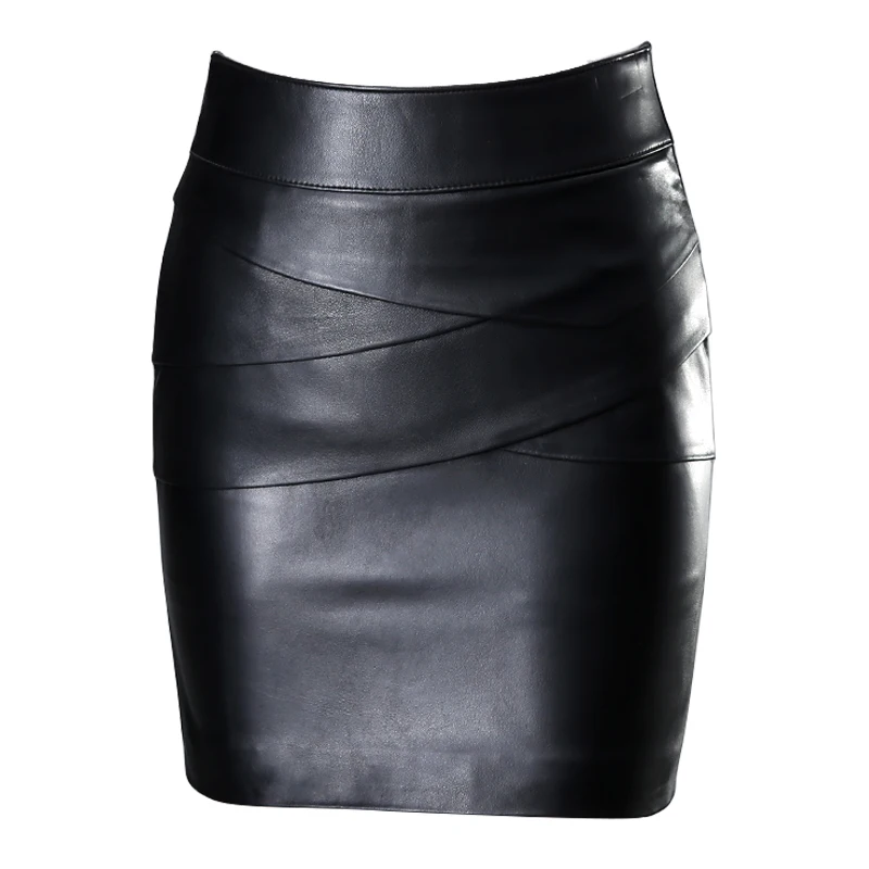 

Show thin one step skirt women autumn winter 2020 new high waist half year mid long skirt slim sexy hip skirt leather skirt