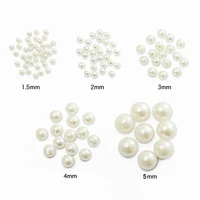 shiny whitebeige half round flat back gems abs resin pearl beads nail art jewelry imitation acrylic for diy nail decoration