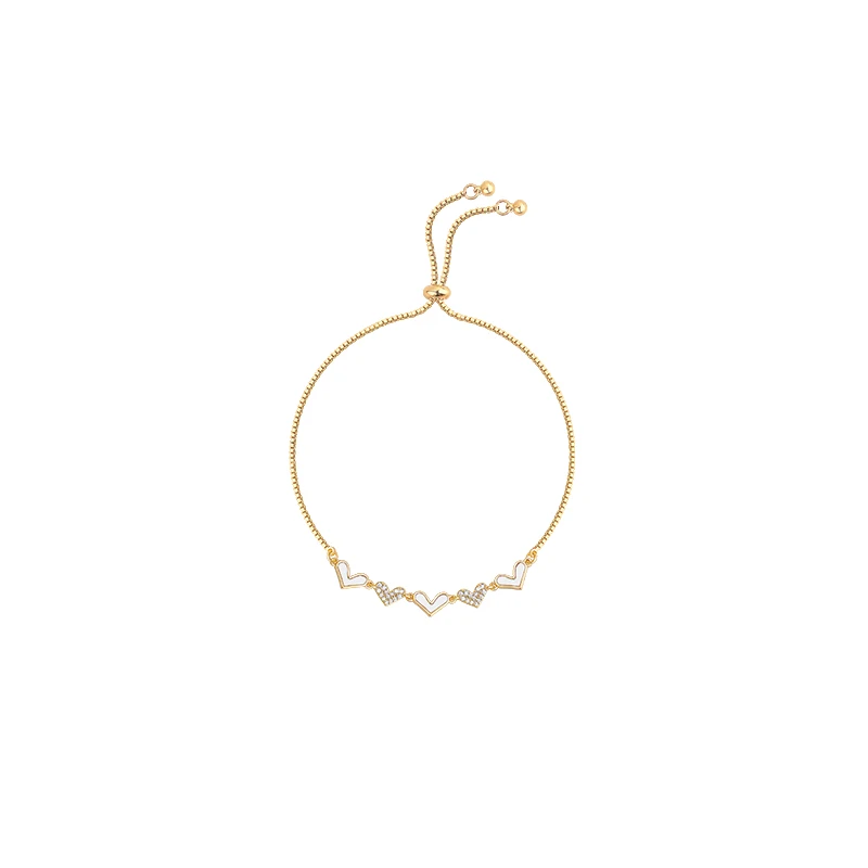 

2021 New Sweet Love Gold Bracelets For Woman Korean Fashion Jewelry Party Girl's Gothic Heart Shape Bracelet Unusual Gifts