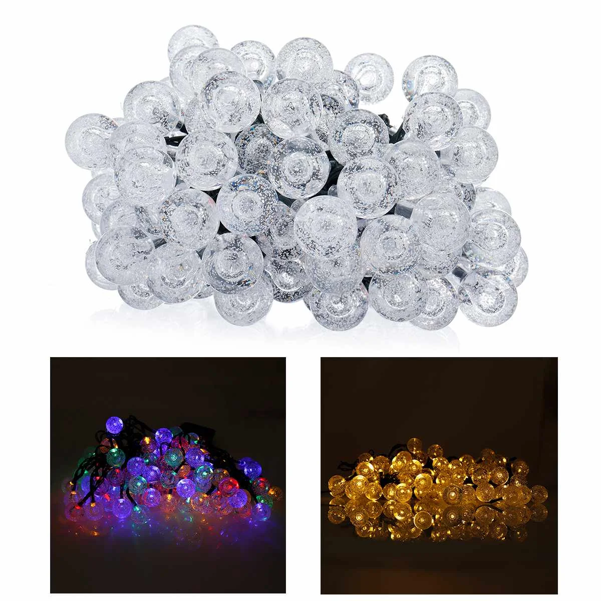 

Solar Powered 12M 100 LED Crystal Ball String Fairy Light for Garden Christmas Outdoor Decor