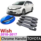 Черная крышка дверной ручки из углеродного волокна для Toyota Wish AE20 20 2010  2017 аксессуары наклейки отделка 2011 2012 2014 2015 2016 хром