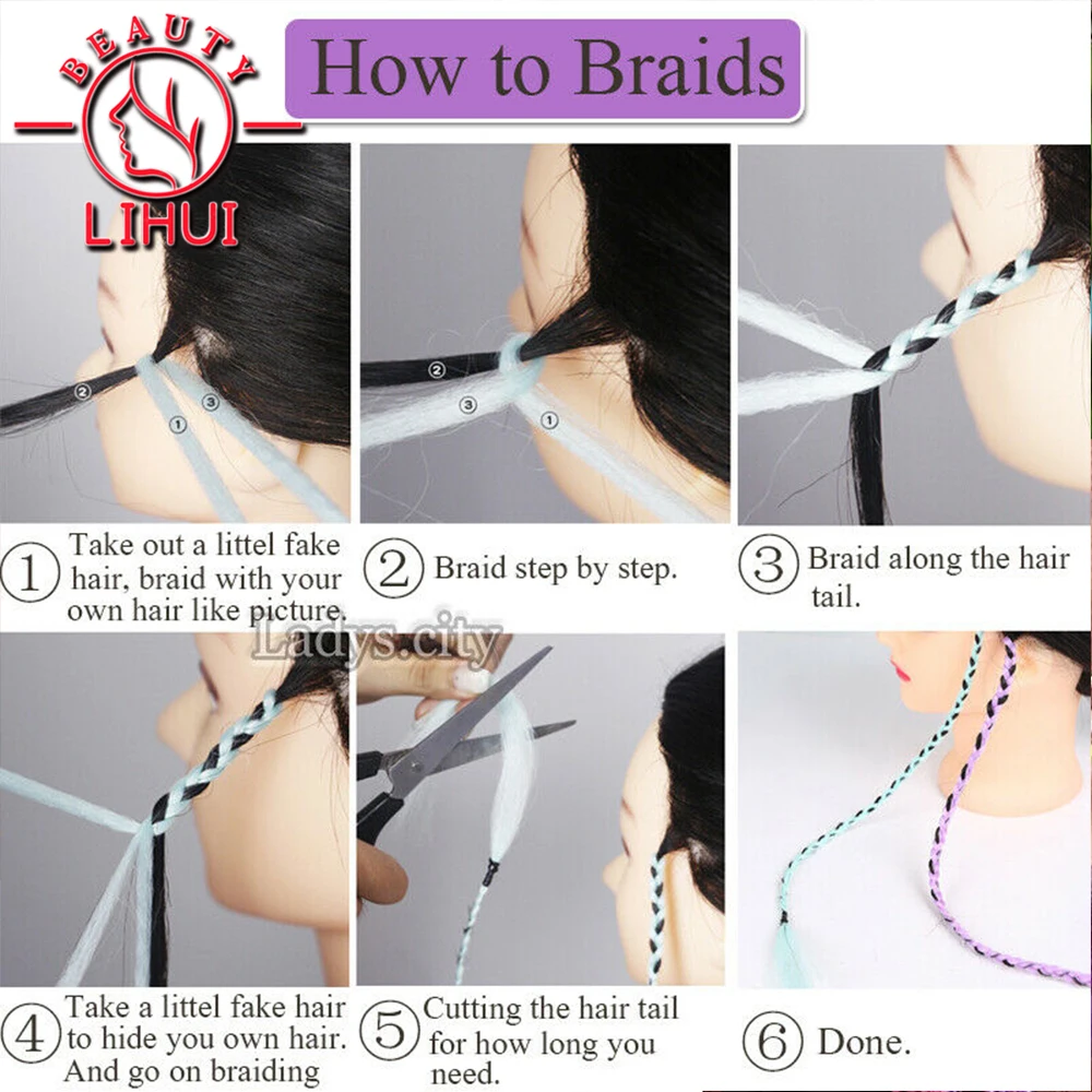 LIHUI 10packs Women Long Ombre Glowing Twist Synthetic Braiding Hair Extension 24&quotJumbo Braids Pink Blonde Green Two Tone Color |