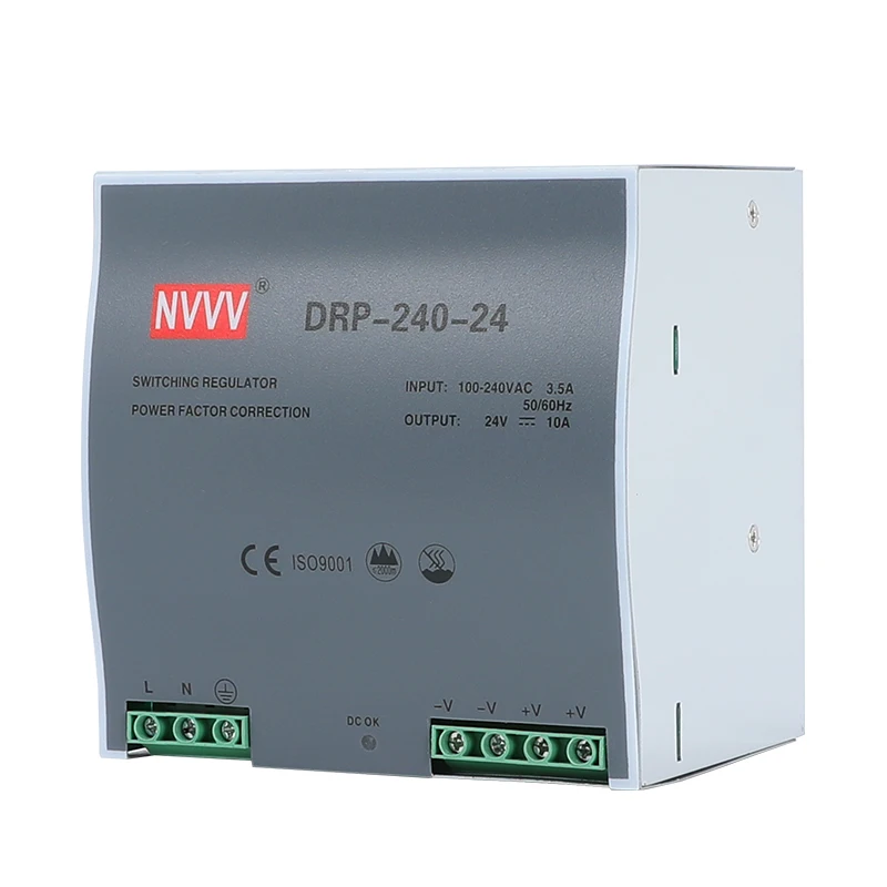 NVVV одиночный выход DR 240 Вт 24 в 10 А 48 В 5 Промышленный источник питания на DIN-рейке