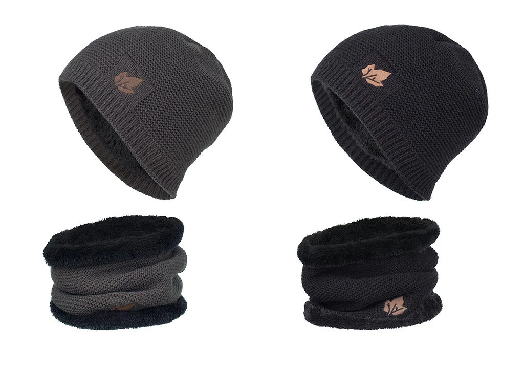 RoxCober, новинка, вязаные шапки Skullies, шапка с воротником, снуд для мужчин и женщин, береты-кепки Gorros, Мужская теплая однотонная зимняя шапка, шапка, комплект