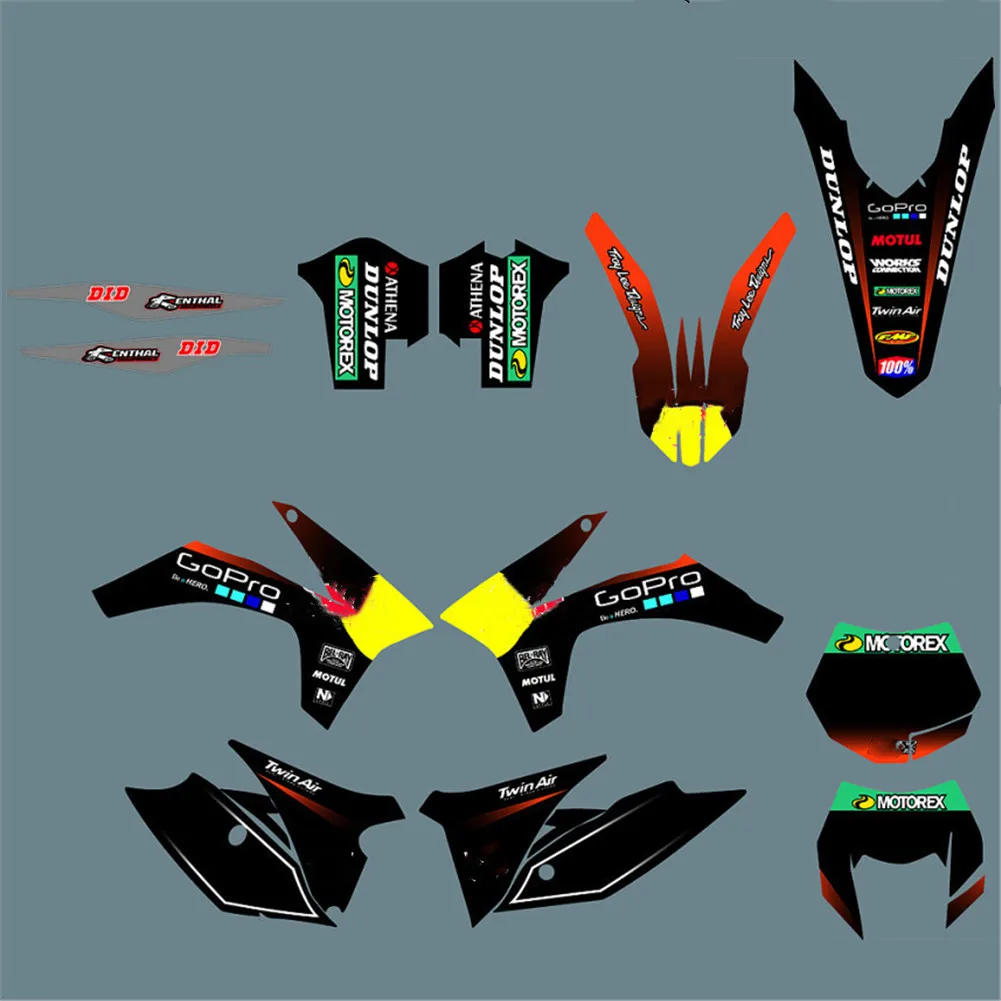 Бесплатные пользовательские наклейки графические для KTM 125 150 200 250 300 350 450 SXF SX 500 2012